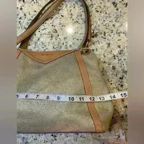 Michael Kors Canvas Leather Tote Shoulder Bag - Picture 9 of 11